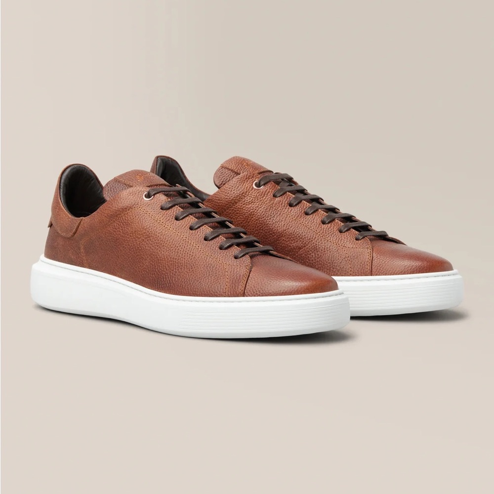 Good Man Brand Legend London Sneaker Pebble Leather Dark Vachetta / White 14